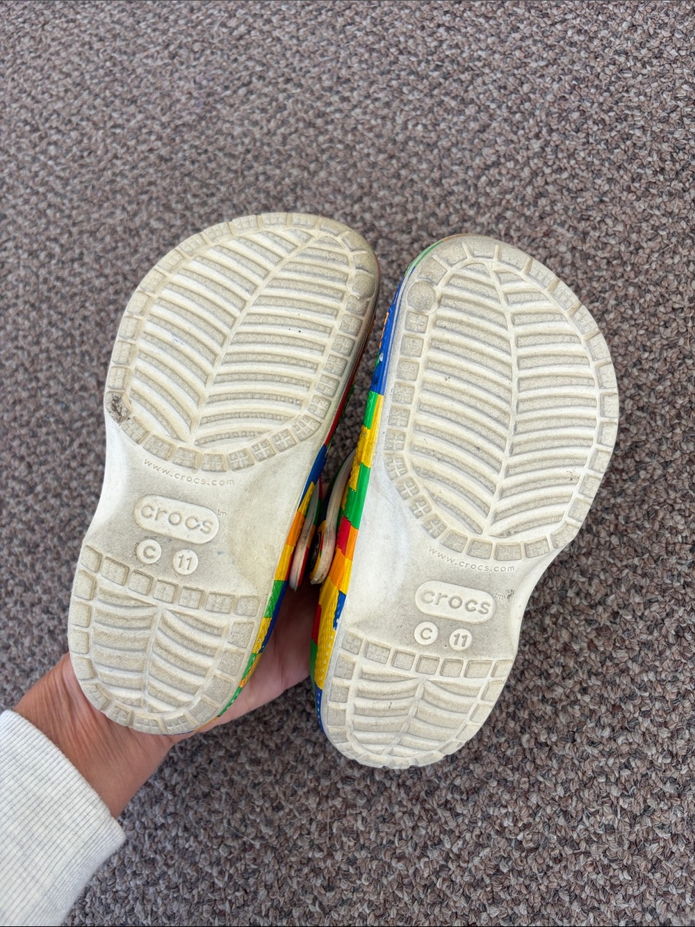 CROCS Kids Multicolor Checkerboard Slip-On Clogs - Picture 8 of 9